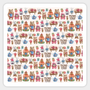 Cute Watercolor Woodland Animals Bible Verse Sticker